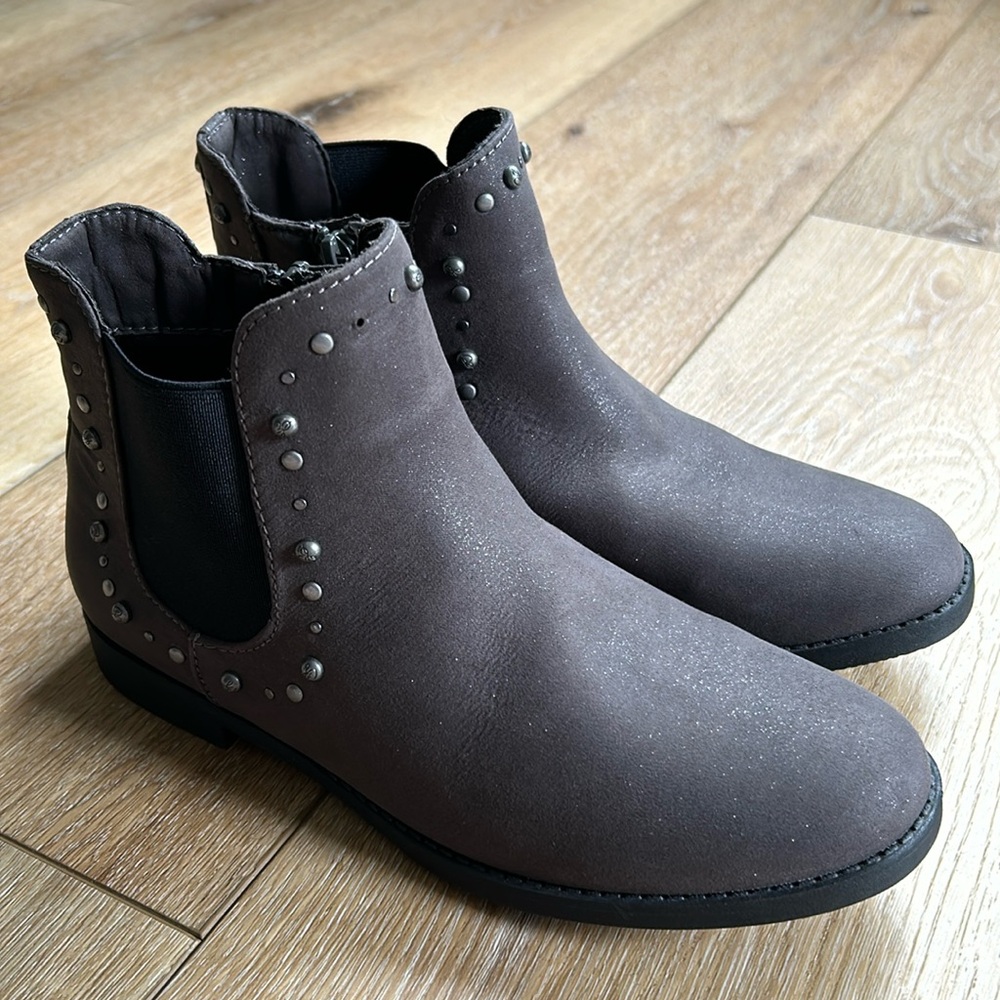 Sam Edelman Women's Kendall Chelsea Boot Pewter Size 5 Sparkly Studded